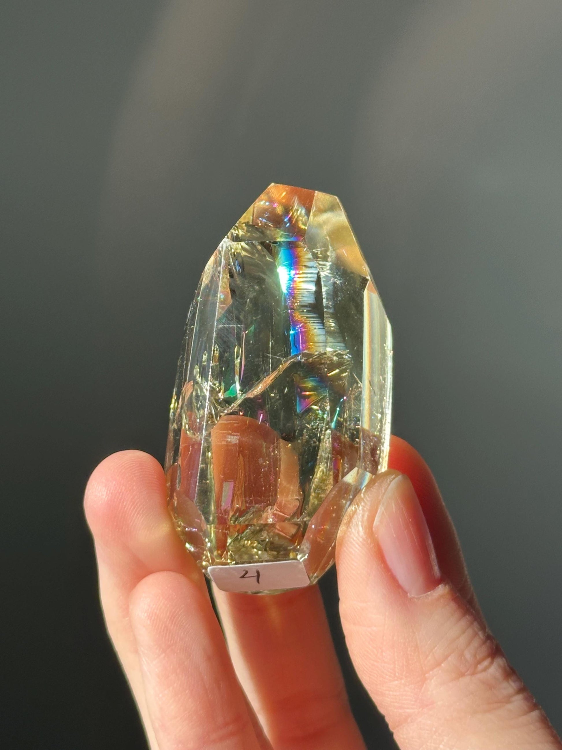 Heat Treated Citrine Rainbow Gem | Yellow Quartz Crystal Display Piece | Polished Mineral Specimen for Collectors Decor Accent