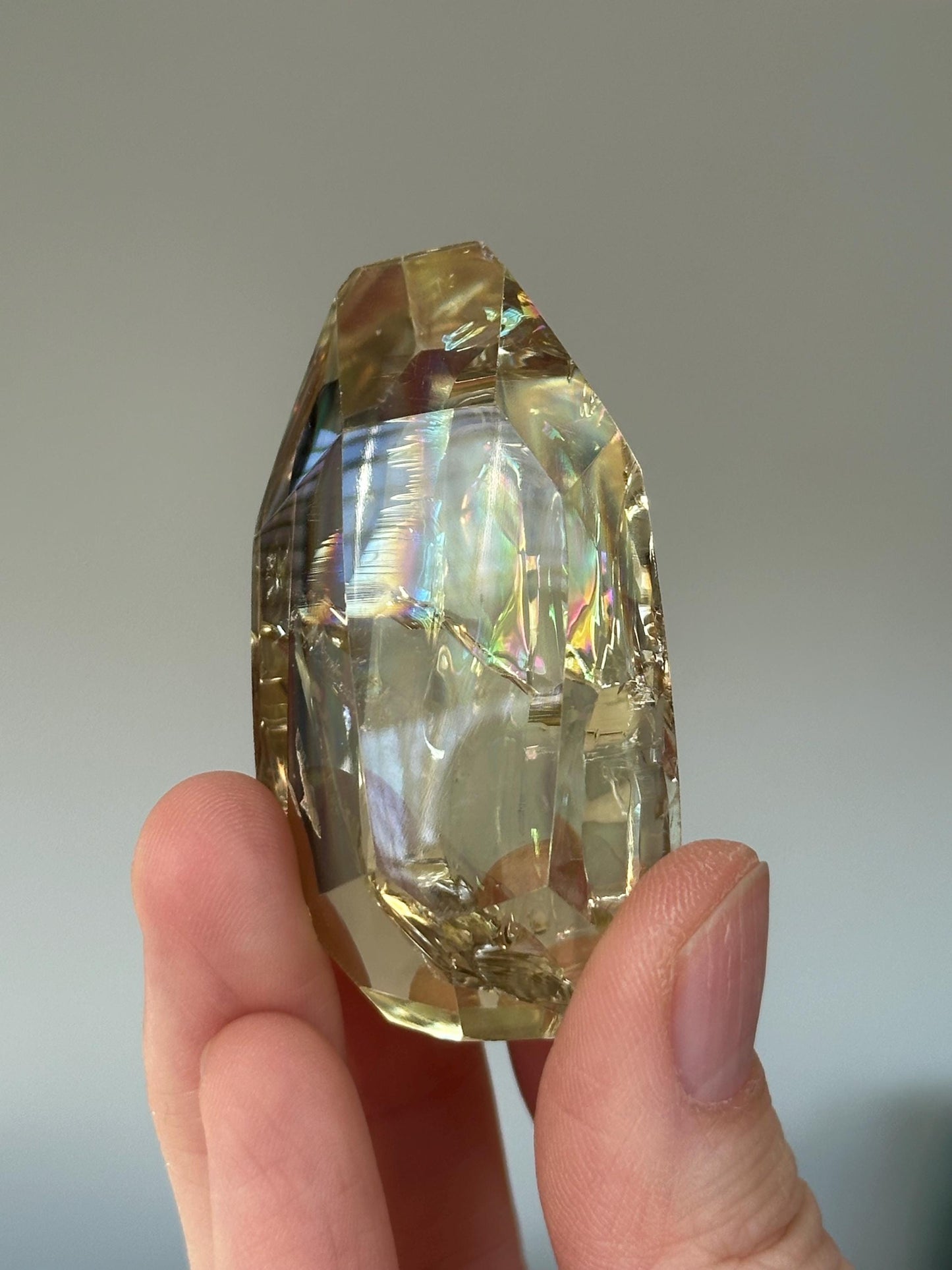 Heat Treated Citrine Rainbow Gem | Yellow Quartz Crystal Display Piece | Polished Mineral Specimen for Collectors Decor Accent
