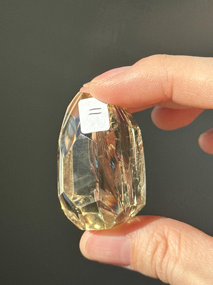 Heat Treated Citrine Rainbow Gem | Yellow Quartz Crystal Display Piece | Polished Mineral Specimen for Collectors Decor Accent