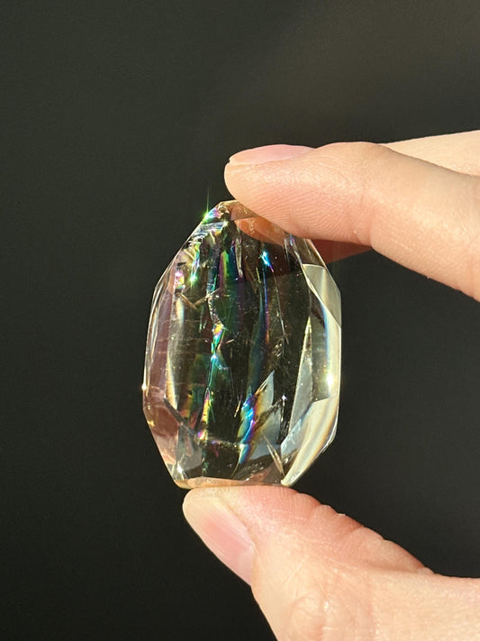 Heat Treated Citrine Rainbow Gem | Yellow Quartz Crystal Display Piece | Polished Mineral Specimen for Collectors Decor Accent