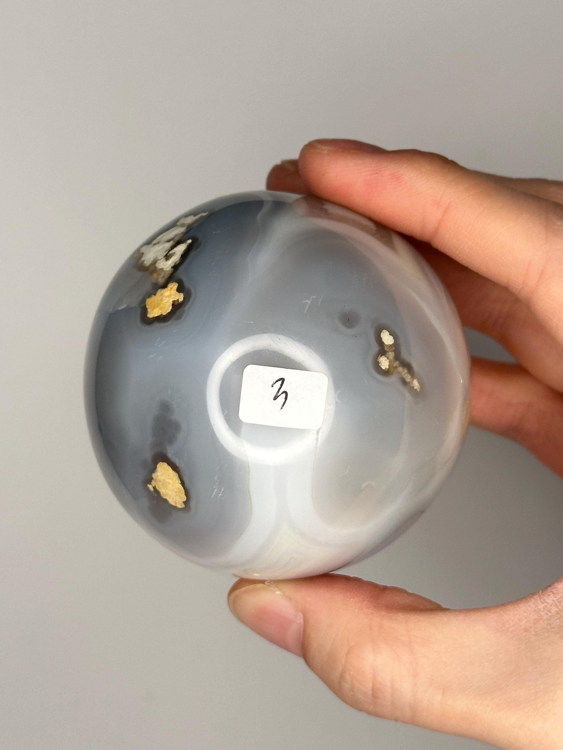 Orca Agate Sphere | Natural Banded Agate Crystal Ball | Polished Mineral Specimen for Collectors Display Decor Accent