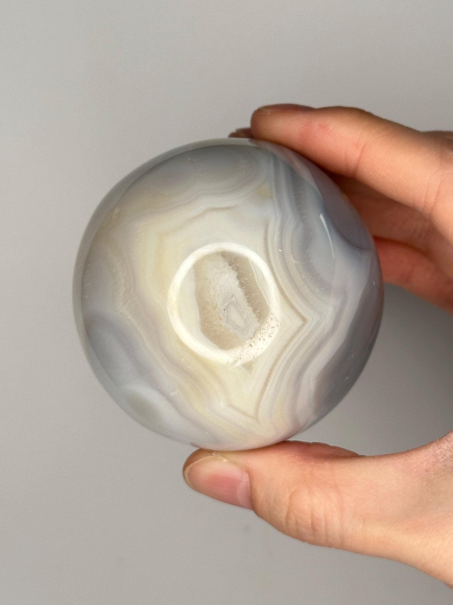 Orca Agate Sphere | Natural Banded Agate Crystal Ball | Polished Mineral Specimen for Collectors Display Decor Accent