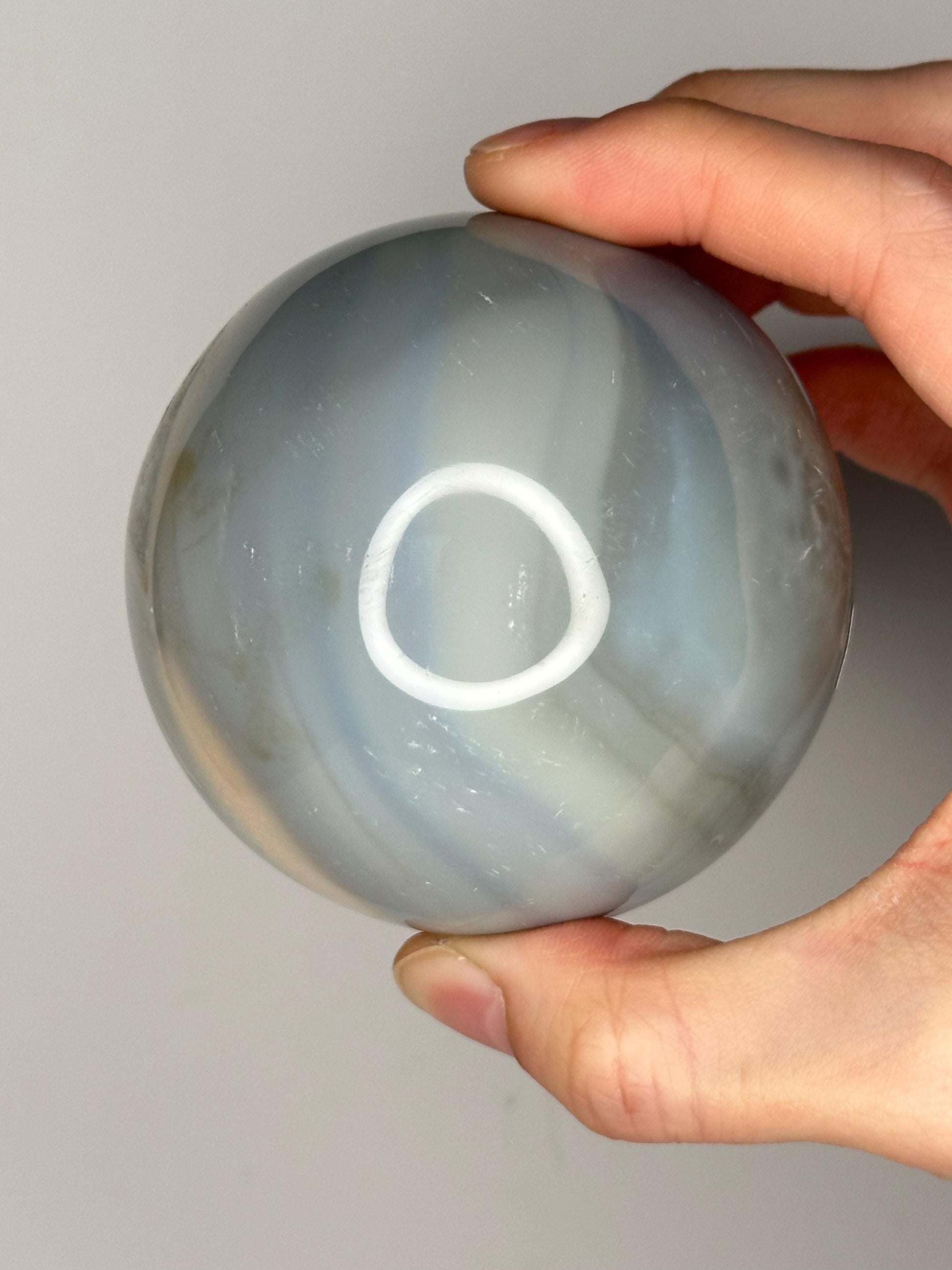 Orca Agate Sphere | Natural Banded Agate Crystal Ball | Polished Mineral Specimen for Collectors Display Decor Accent