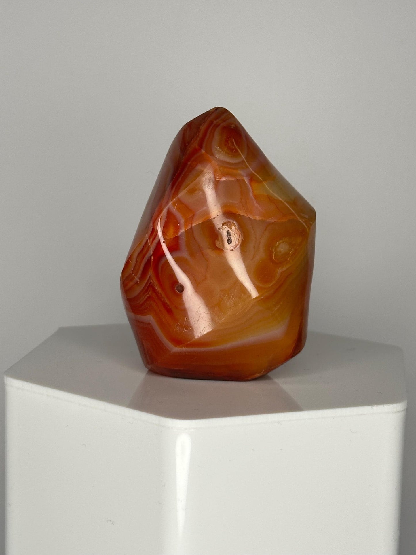 Carnelian Flame | Natural Orange Carnelian Crystal Flame Carving | Polished Mineral Specimen for Collectors Display Decor Accent