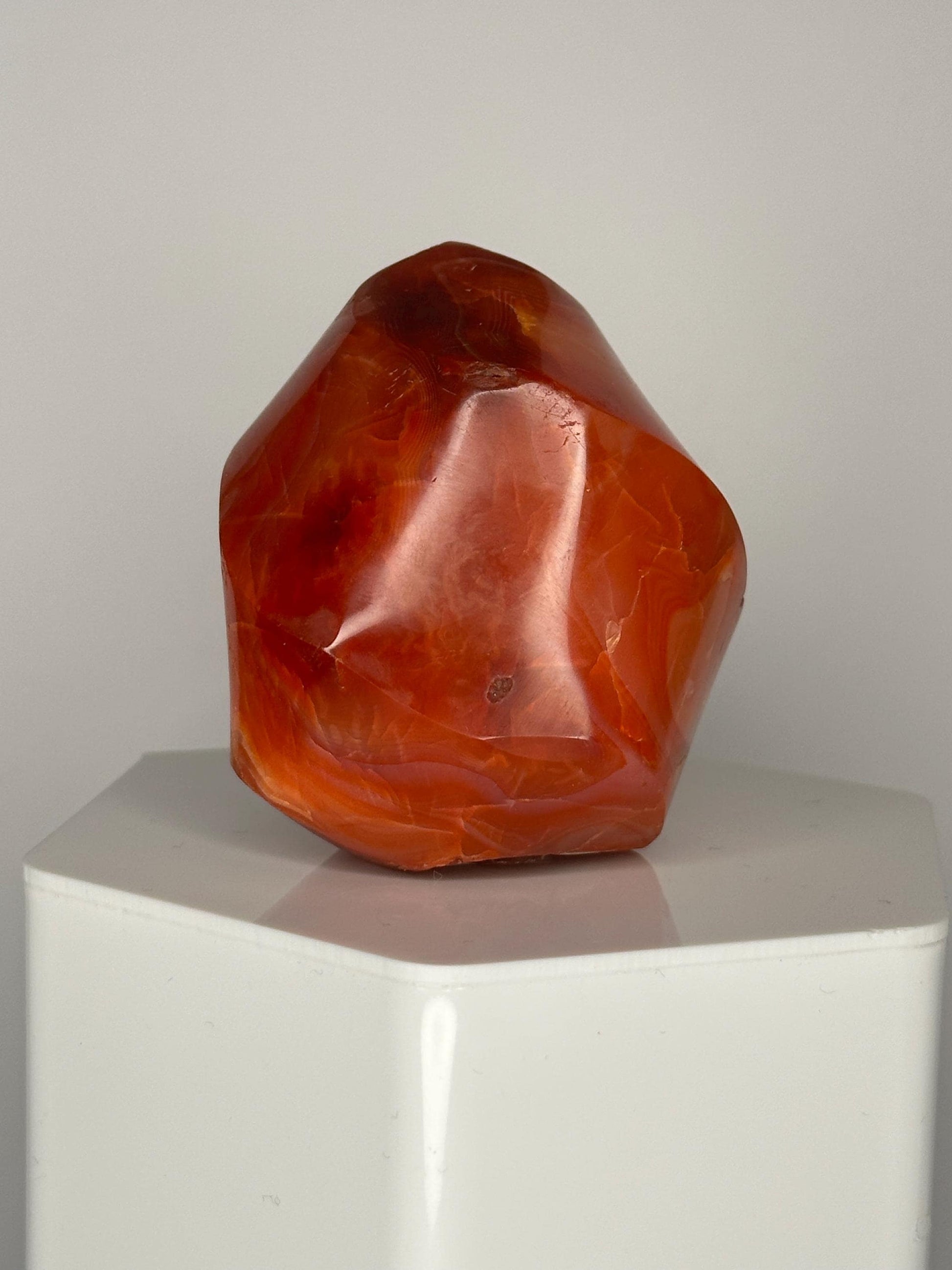 Carnelian Flame | Natural Orange Carnelian Crystal Flame Carving | Polished Mineral Specimen for Collectors Display Decor Accent