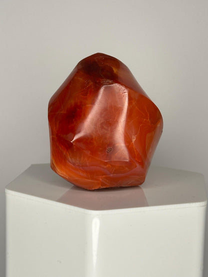 Carnelian Flame | Natural Orange Carnelian Crystal Flame Carving | Polished Mineral Specimen for Collectors Display Decor Accent