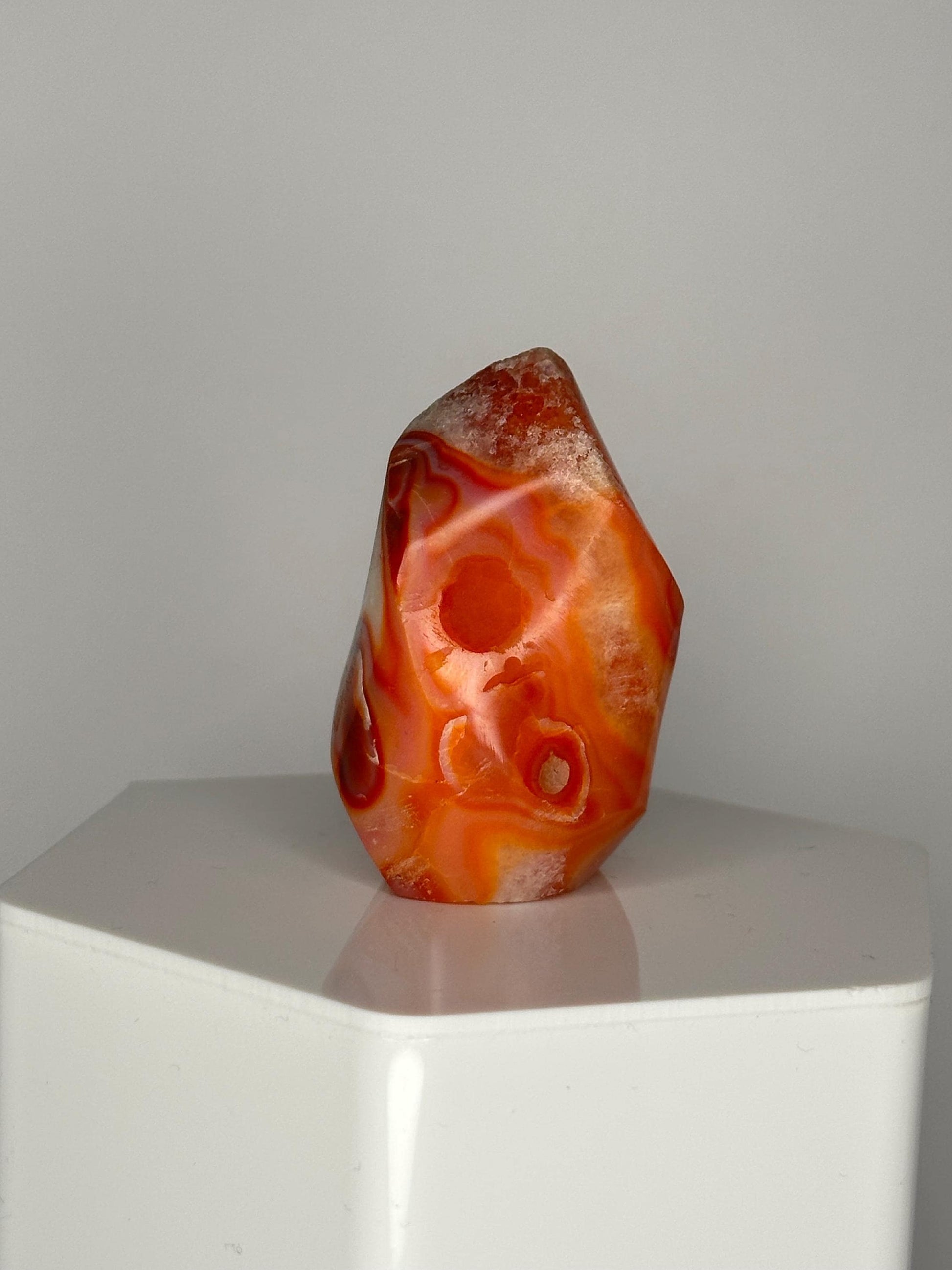 Carnelian Flame | Natural Orange Carnelian Crystal Flame Carving | Polished Mineral Specimen for Collectors Display Decor Accent