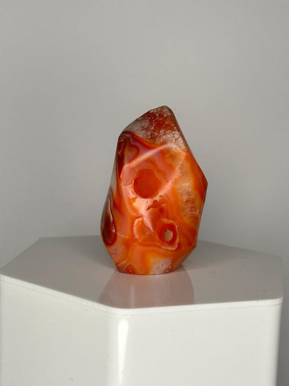 Carnelian Flame | Natural Orange Carnelian Crystal Flame Carving | Polished Mineral Specimen for Collectors Display Decor Accent