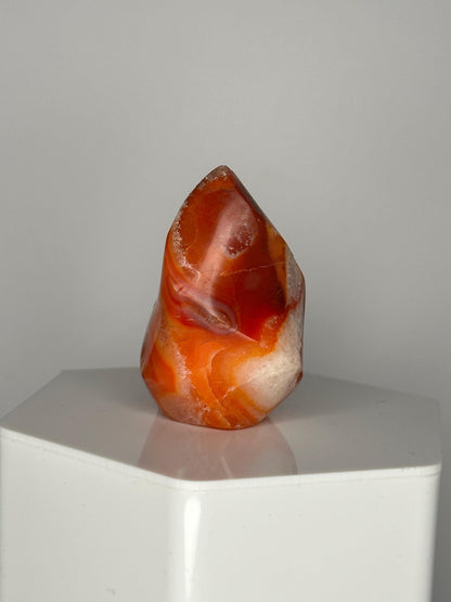 Carnelian Flame | Natural Orange Carnelian Crystal Flame Carving | Polished Mineral Specimen for Collectors Display Decor Accent
