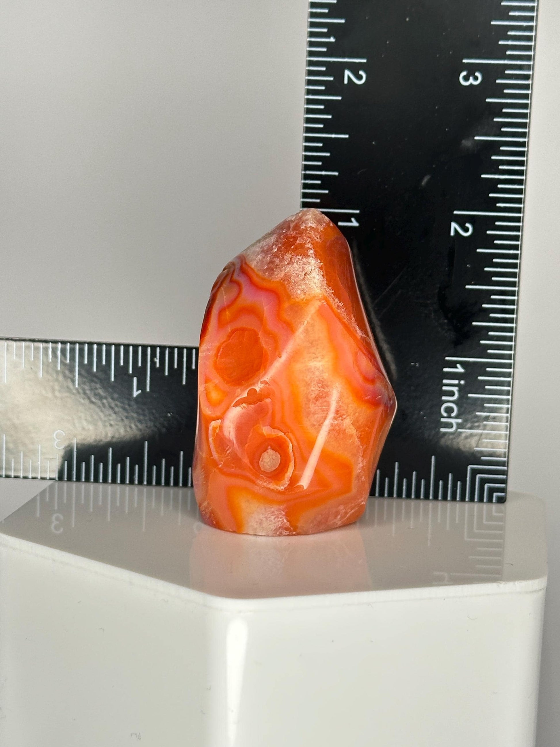Carnelian Flame | Natural Orange Carnelian Crystal Flame Carving | Polished Mineral Specimen for Collectors Display Decor Accent