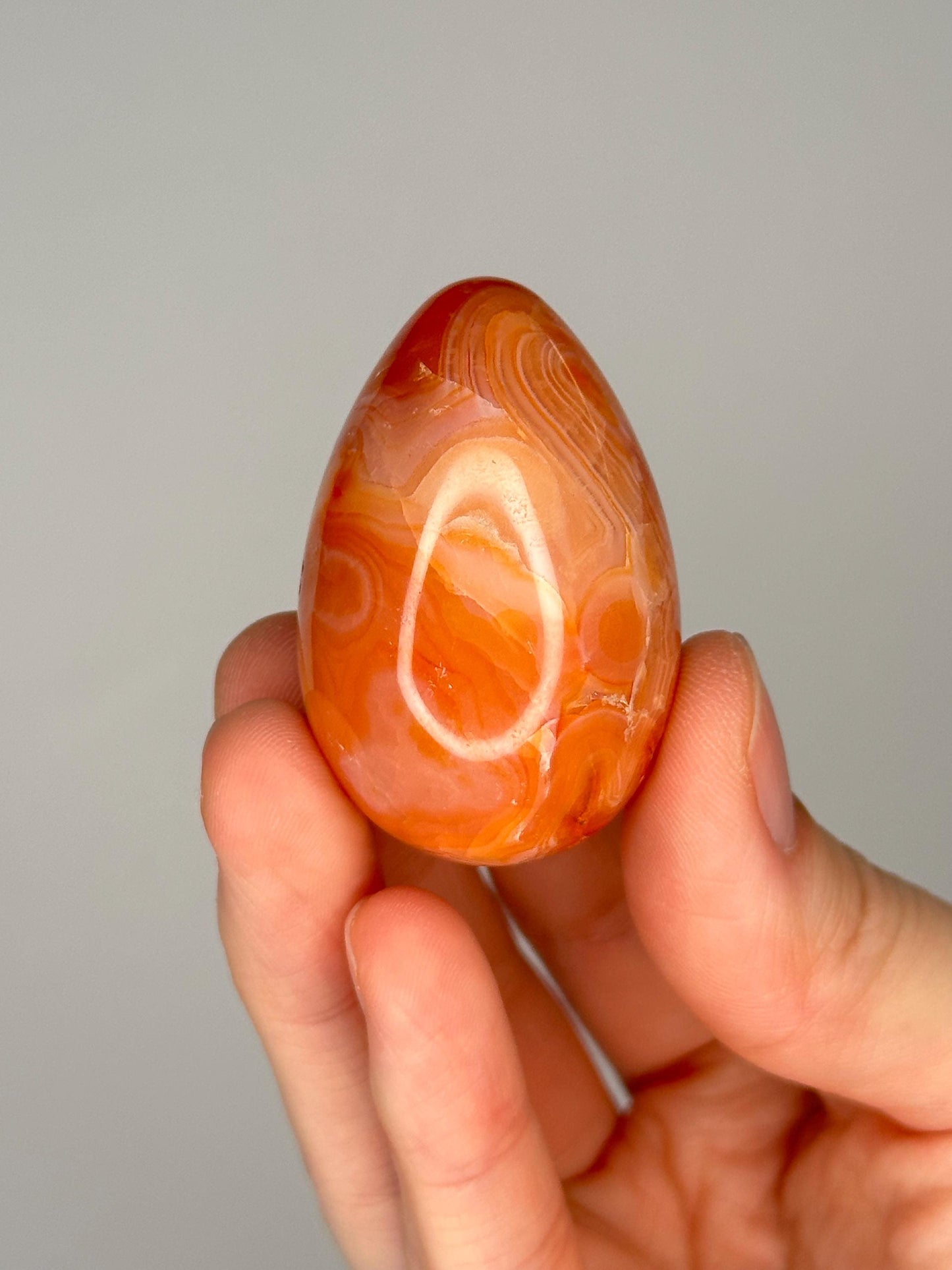 Mini Carnelian Egg | Natural Orange Carnelian Crystal Egg Carving | Polished Mineral Specimen for Collectors Display Decor Accent