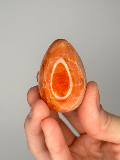 Mini Carnelian Egg | Natural Orange Carnelian Crystal Egg Carving | Polished Mineral Specimen for Collectors Display Decor Accent