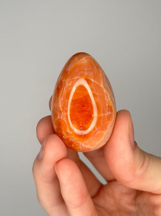 Mini Carnelian Egg | Natural Orange Carnelian Crystal Egg Carving | Polished Mineral Specimen for Collectors Display Decor Accent