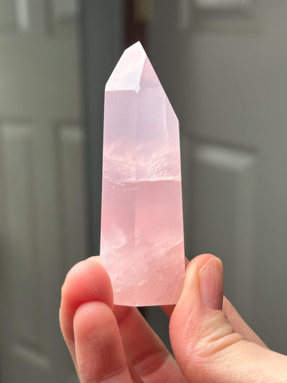 Rose Quartz Towers | Brazil | Natural Pink Crystal Point | Raw Standing Rose Quartz for Decor, Energy Work & Crystal Collectors