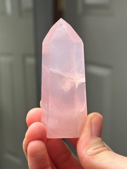 Rose Quartz Towers | Brazil | Natural Pink Crystal Point | Raw Standing Rose Quartz for Decor, Energy Work & Crystal Collectors