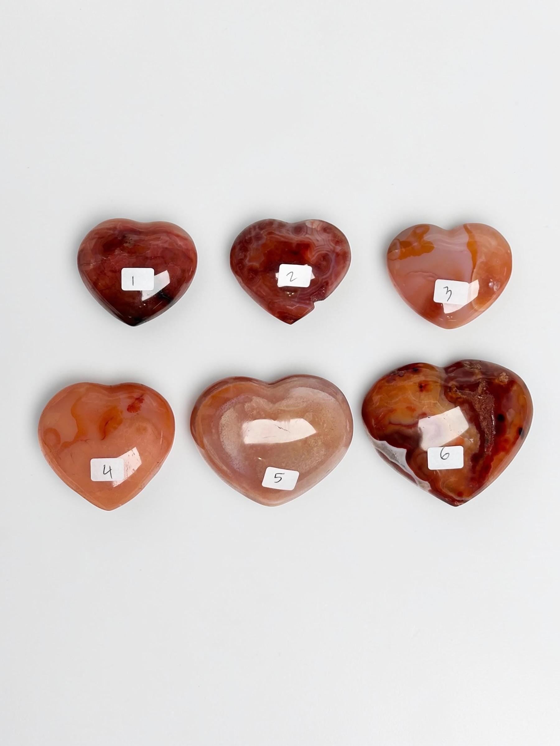 Carnelian Heart - YOU PICK! | Natural Orange Carnelian Crystal Heart Carving | Polished Mineral Specimen for Collectors Display Decor Accent