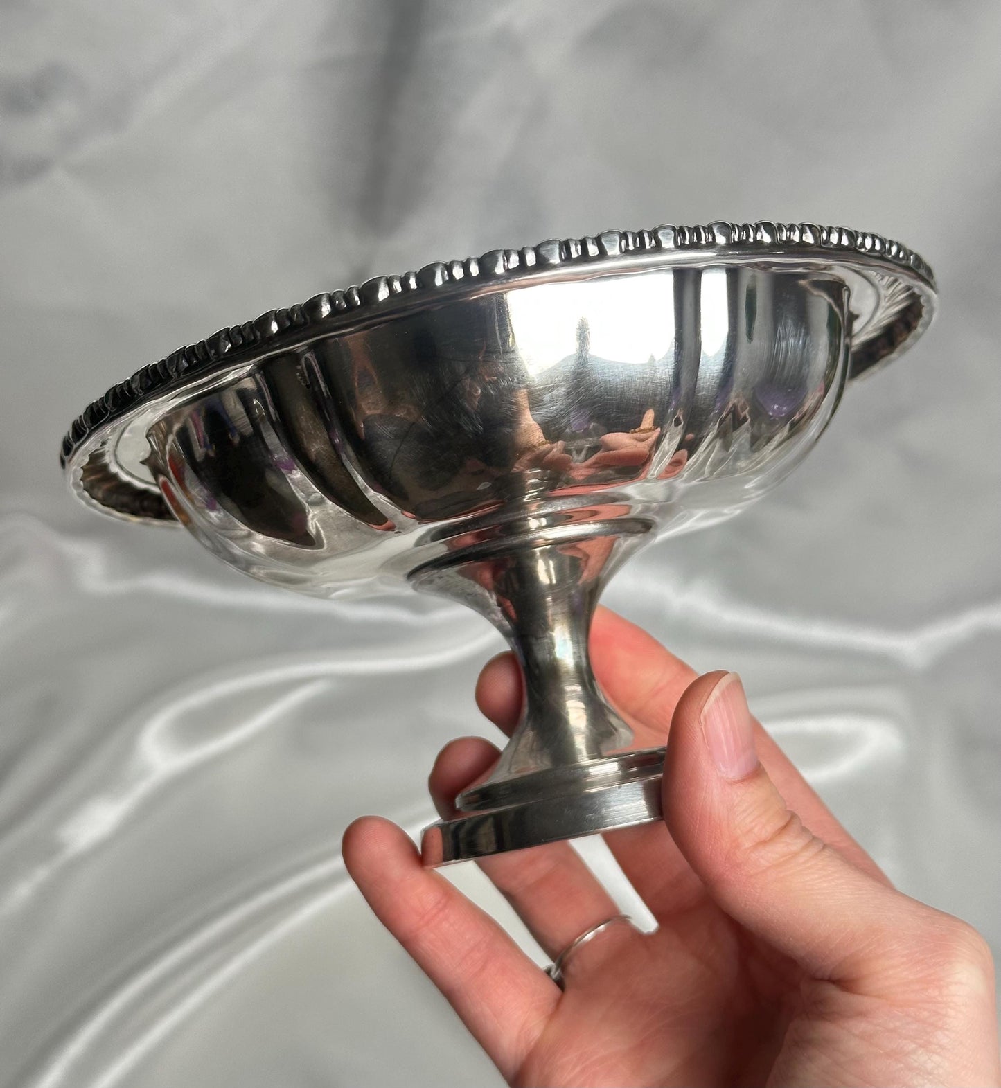 Vintage Silver Plated Bowl Dish | Ornate Decorative Trinket Tray | Antique Style Oneida Silver Plate for Jewelry Crystal Display Home Decor