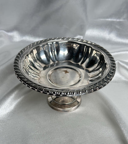 Vintage Silver Plated Bowl Dish | Ornate Decorative Trinket Tray | Antique Style Oneida Silver Plate for Jewelry Crystal Display Home Decor