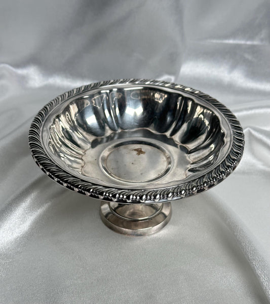 Vintage Silver Plated Bowl Dish | Ornate Decorative Trinket Tray | Antique Style Oneida Silver Plate for Jewelry Crystal Display Home Decor