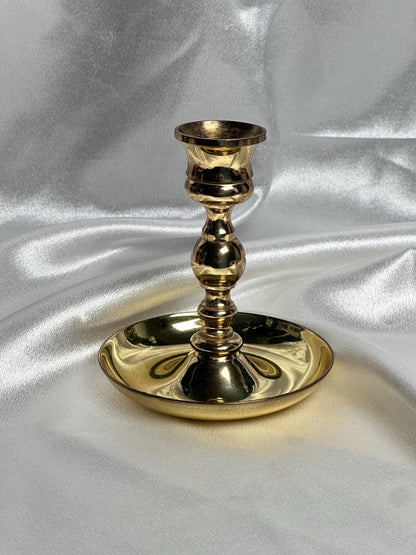 Brass Candle Holder Sphere Stand with Dish | Metal Crystal Ball Holder with Tumble Tray | Decorative Orb Display Base for Collectors Decor
