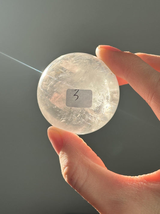 Optical Calcite Sphere | Natural Clear Calcite Crystal Ball | Iceland Spar Mineral Orb Specimen for Collectors Display Decor Accent