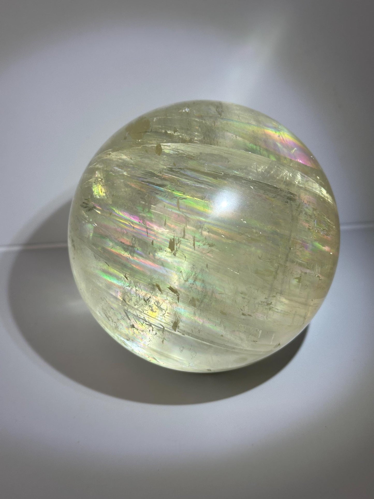 Optical Calcite Sphere | Natural Clear Calcite Crystal Ball | Iceland Spar Mineral Orb Specimen for Collectors Display Decor Accent