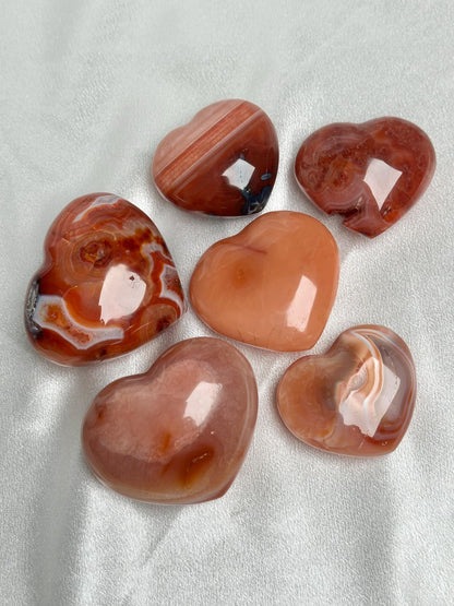Carnelian Heart - YOU PICK! | Natural Orange Carnelian Crystal Heart Carving | Polished Mineral Specimen for Collectors Display Decor Accent