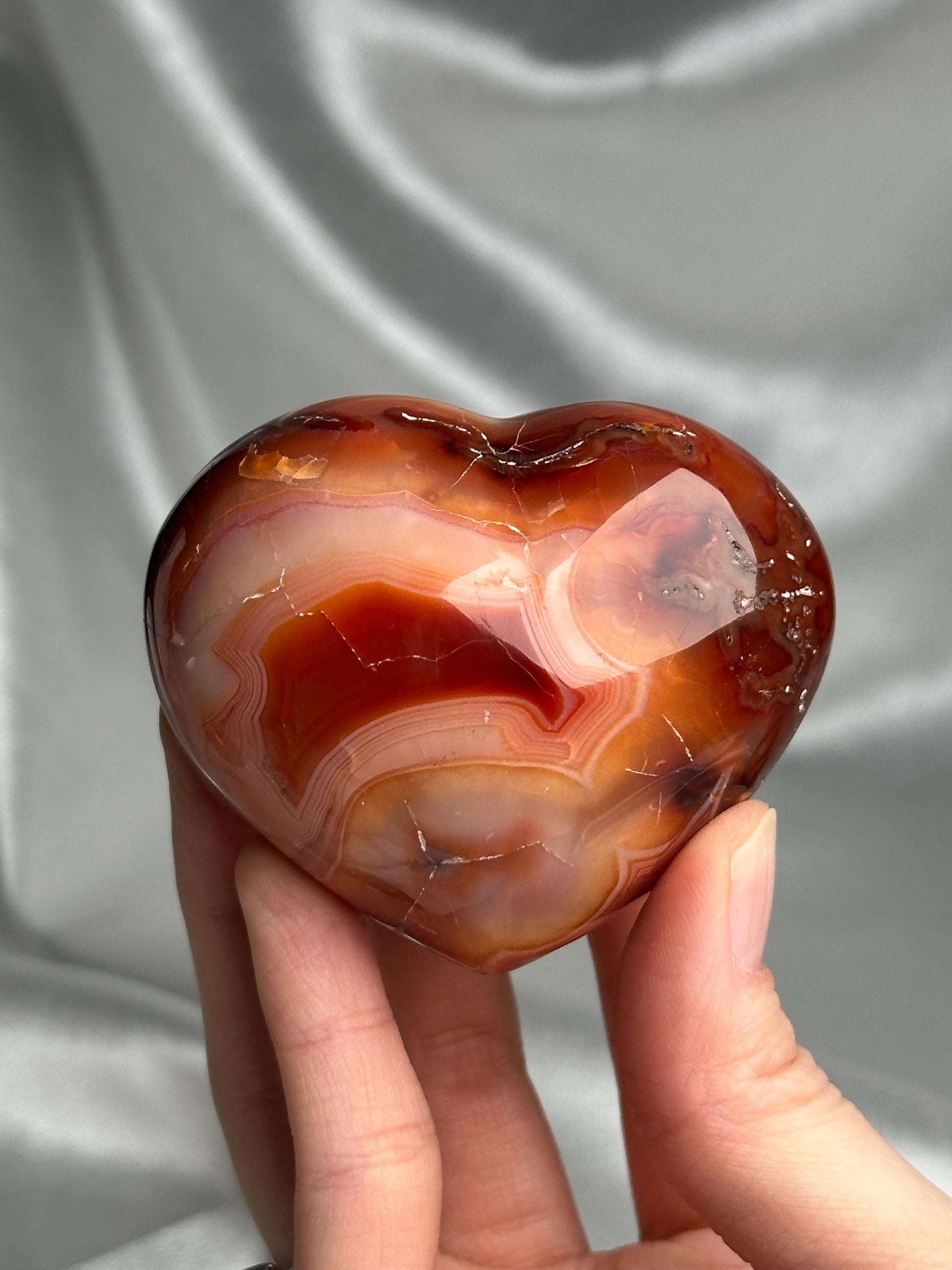 Carnelian Heart | Natural Orange Carnelian Crystal Heart Carving | Polished Mineral Specimen for Collectors Display Decor Accent