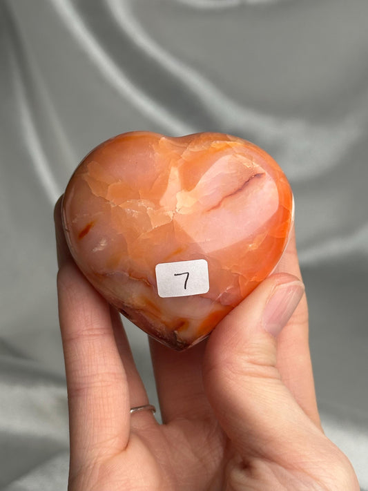 Carnelian Heart | Natural Orange Carnelian Crystal Heart Carving | Polished Mineral Specimen for Collectors Display Decor Accent