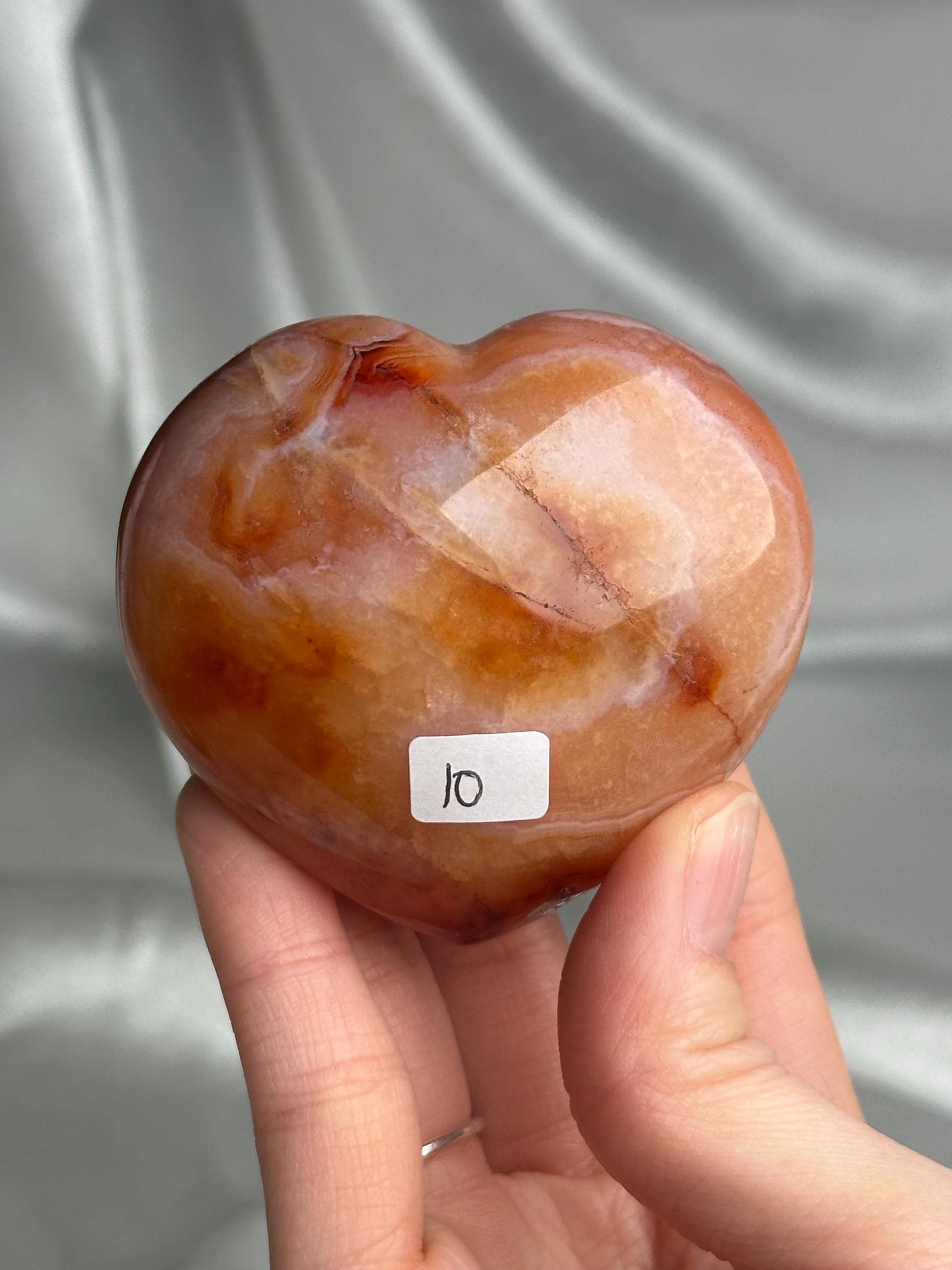 Carnelian Heart | Natural Orange Carnelian Crystal Heart Carving | Polished Mineral Specimen for Collectors Display Decor Accent