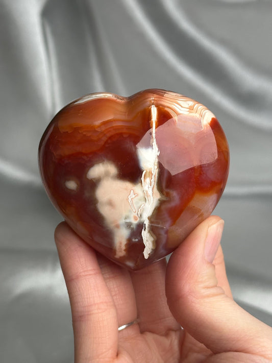 Carnelian Heart | Natural Orange Carnelian Crystal Heart Carving | Polished Mineral Specimen for Collectors Display Decor Accent