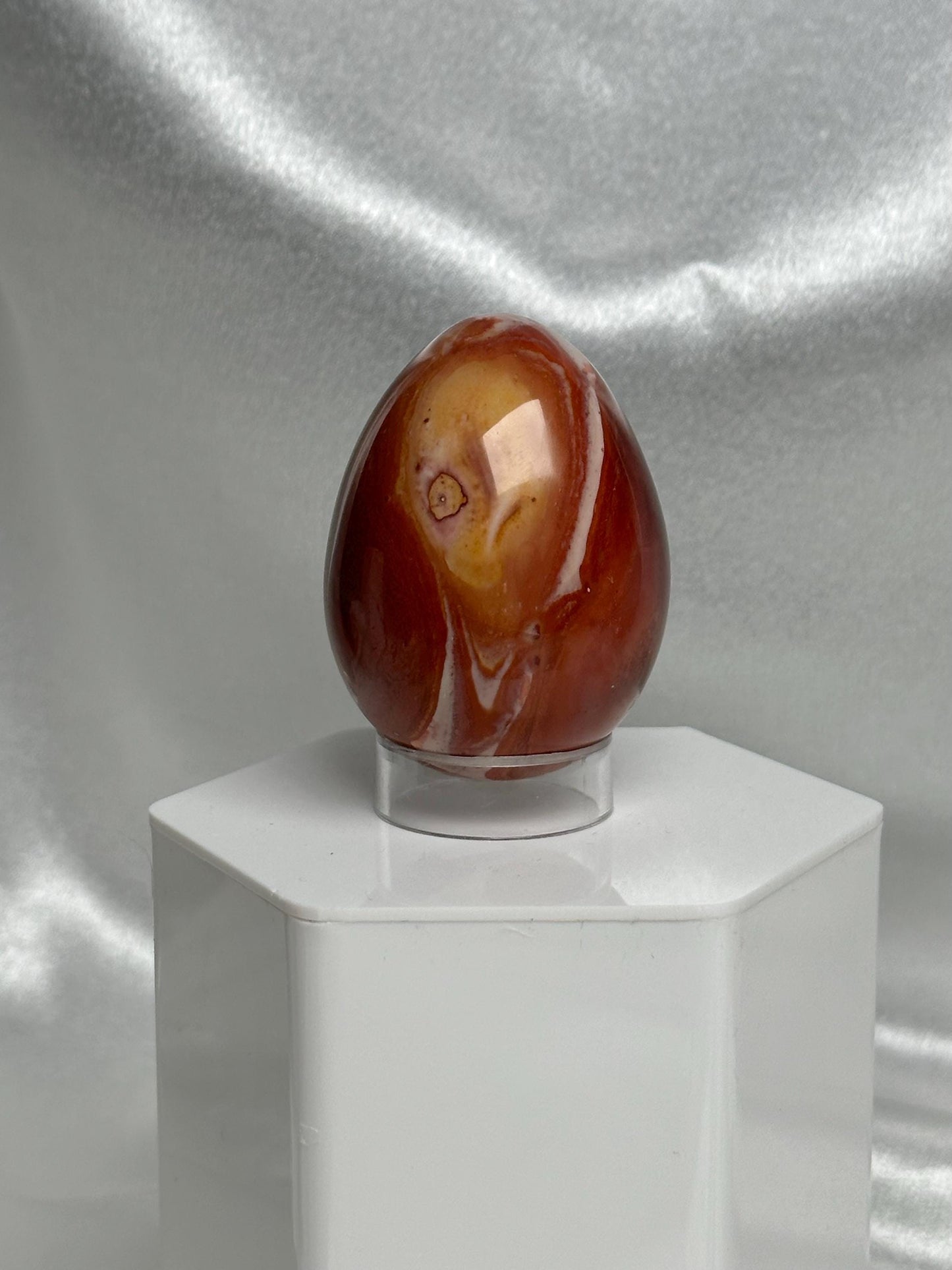 Polychrome Jasper Egg | Natural Multicolor Jasper Stone Egg Carving | Polished Mineral Specimen for Collectors Display Decor Accent
