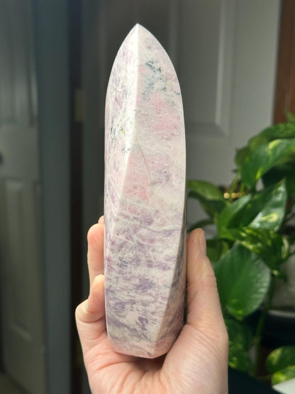 Hackmanite Pink Sodalite Flame | Natural UV Reactive Sodalite Group Mineral Carving | Rare Crystal Display Specimen for Collectors Decor