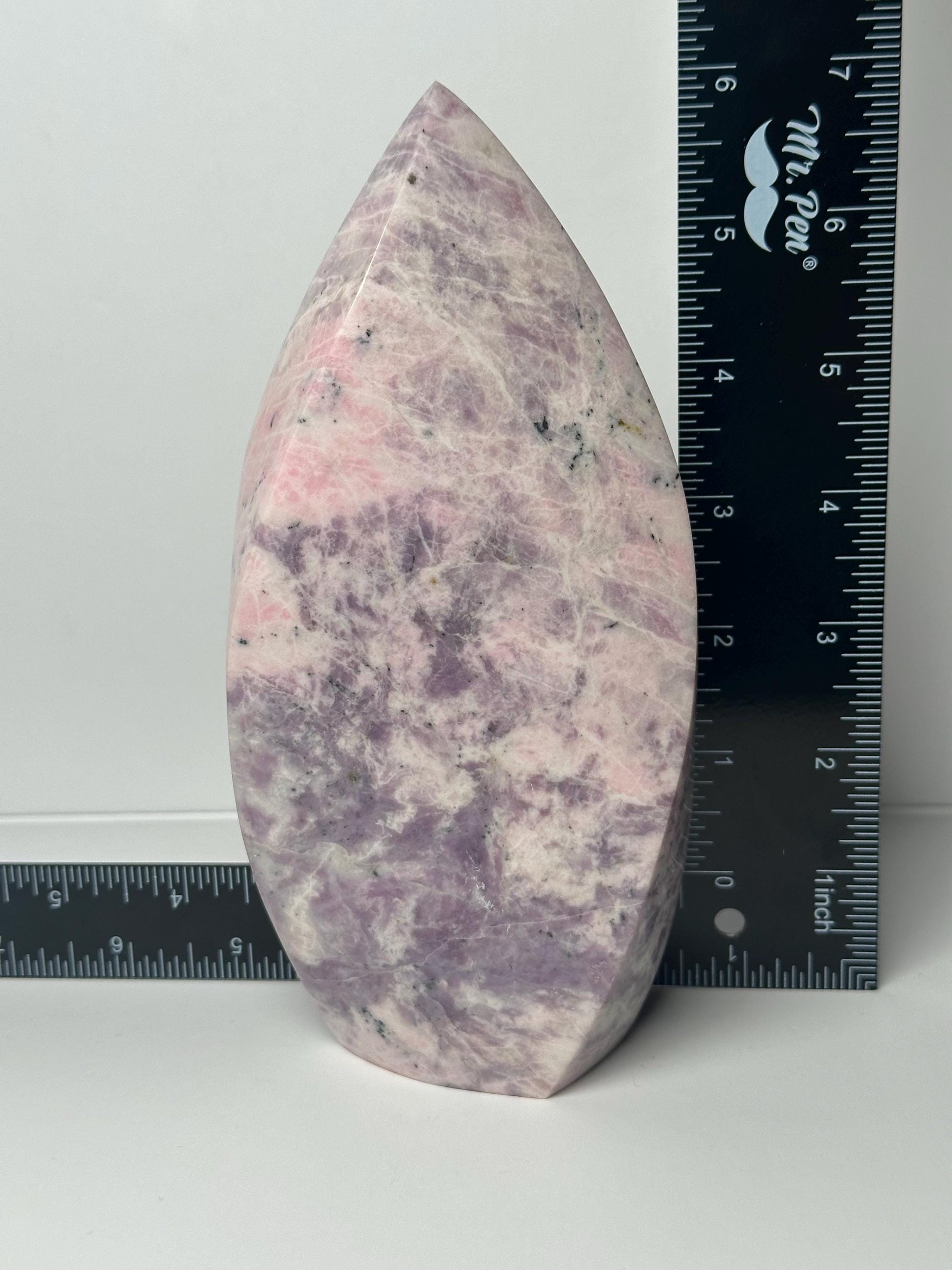 Hackmanite Pink Sodalite Flame | Natural UV Reactive Sodalite Group Mineral Carving | Rare Crystal Display Specimen for Collectors Decor