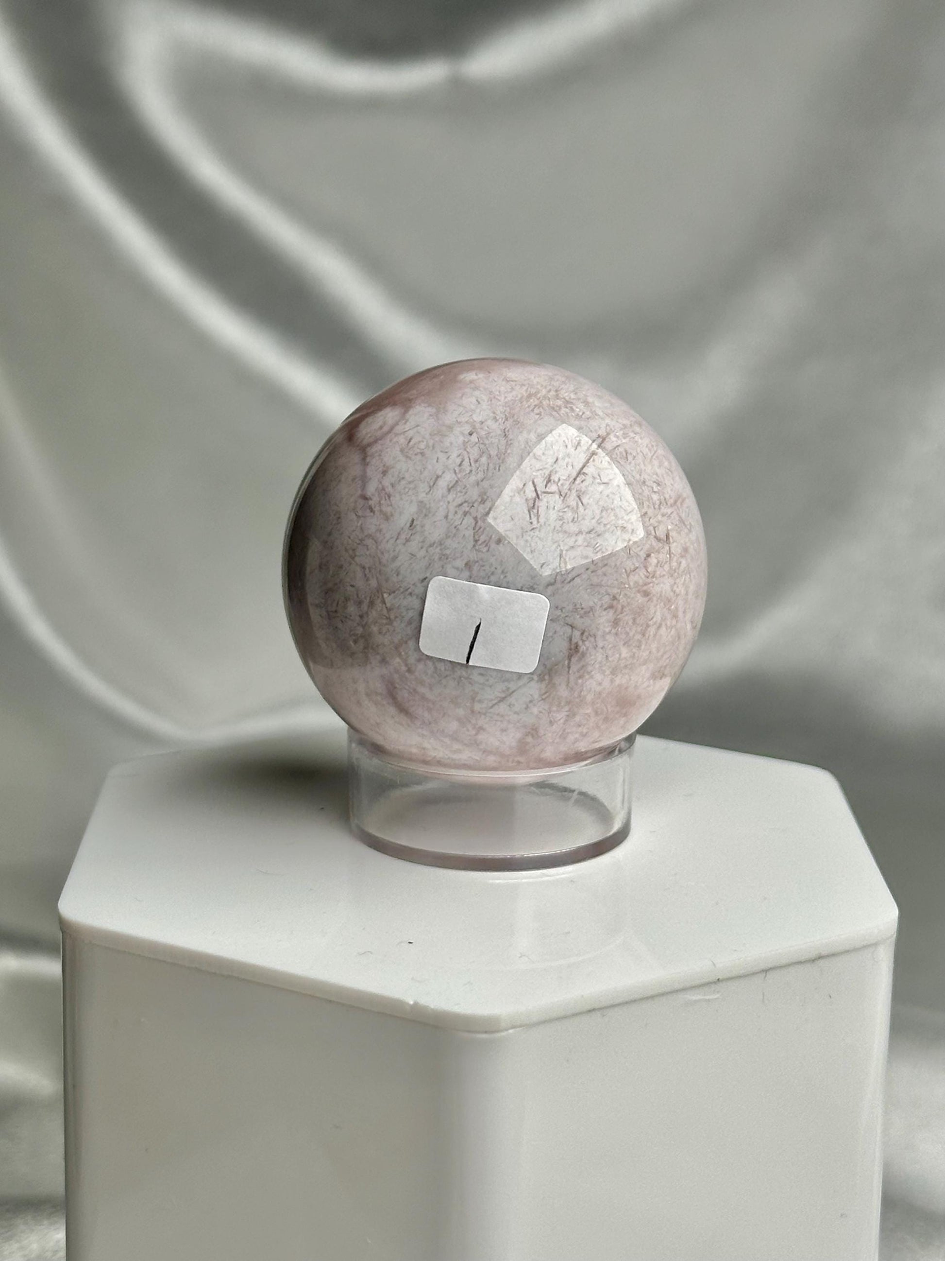 Flower Agate Sphere | Natural Pink Flower Agate Crystal Ball | Polished Mineral Specimen for Collectors Display Decor Accent