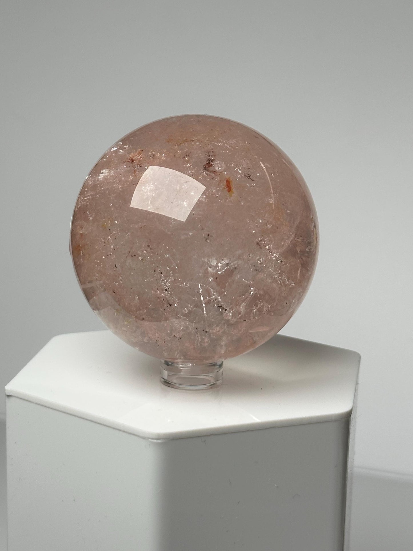 Pink Fire Quartz | Natural Hematite Included Quartz Crystal | Vibrant Mineral Display Piece for Collectors Cabinet Decor Accent