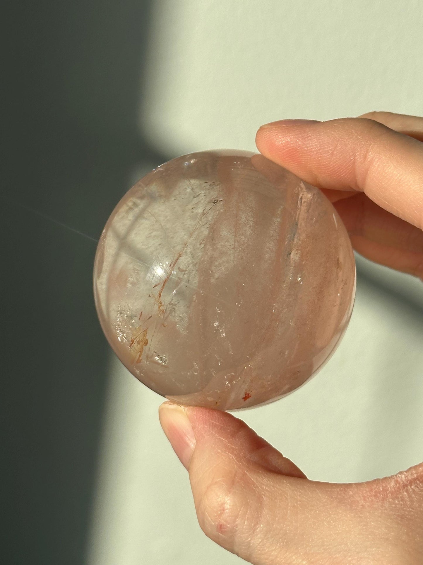 Pink Fire Quartz | Natural Hematite Included Quartz Crystal | Vibrant Mineral Display Piece for Collectors Cabinet Decor Accent