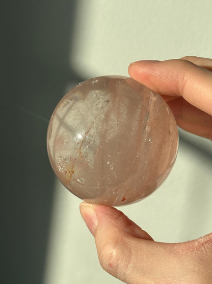 Pink Fire Quartz | Natural Hematite Included Quartz Crystal | Vibrant Mineral Display Piece for Collectors Cabinet Decor Accent