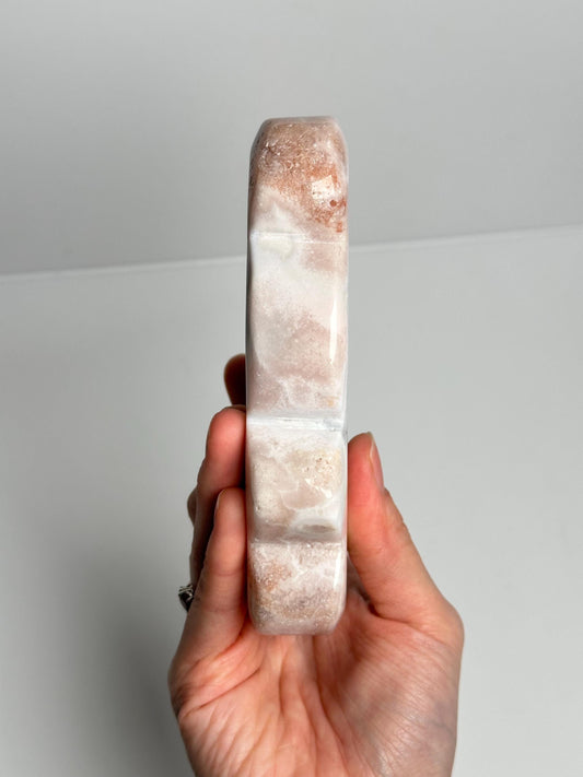 Flower Agate Bear Carving | Natural Flower Agate Animal Sculpture | Polished Mineral Specimen for Collectors Display Decor Accent