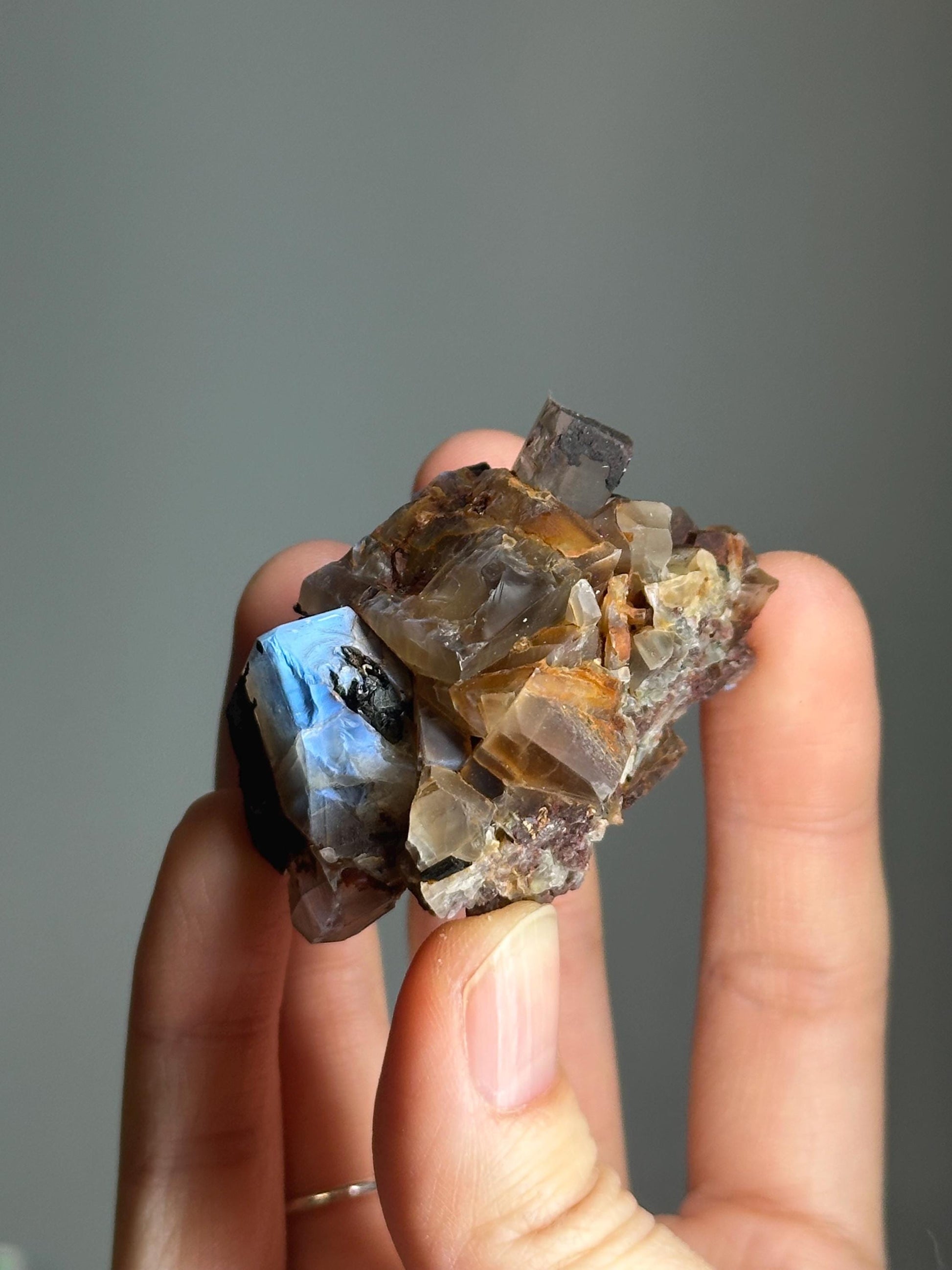 Moonstone with Aegirine Specimen | Pili Mine Chihuahua Mexico | Natural Feldspar Crystal Mineral Display Piece for Collectors Cabinet Decor