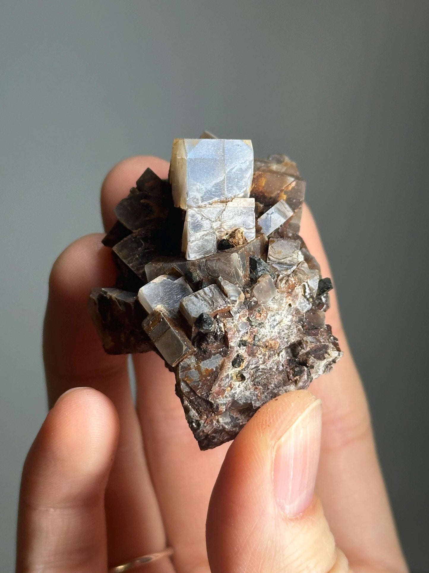 Moonstone with Aegirine Specimen | Pili Mine Chihuahua Mexico | Natural Feldspar Crystal Mineral Display Piece for Collectors Cabinet Decor
