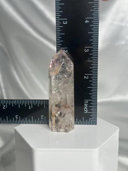 Powellite Tower UV Reactive | Natural Powellite Crystal Point | Fluorescent Mineral Specimen for Collectors Display Decor Accent