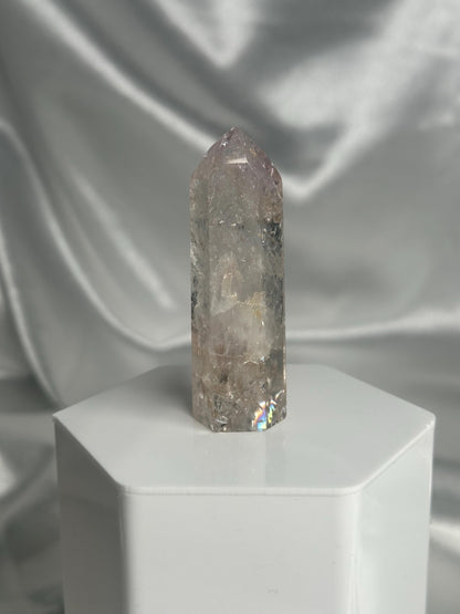Powellite Tower UV Reactive | Natural Powellite Crystal Point | Fluorescent Mineral Specimen for Collectors Display Decor Accent