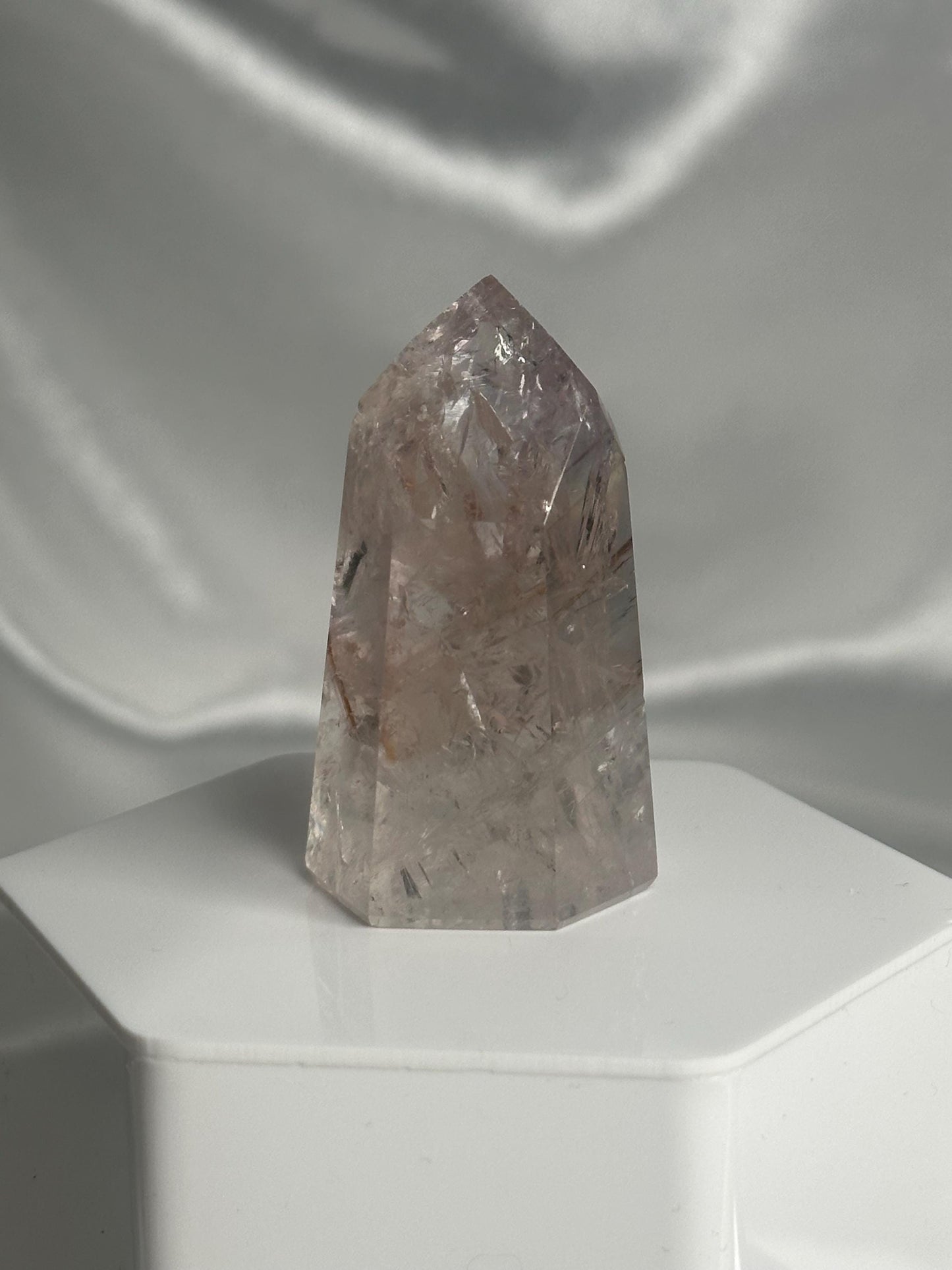 Powellite Tower UV Reactive | Natural Powellite Crystal Point | Fluorescent Mineral Specimen for Collectors Display Decor Accent