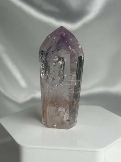 Powellite Tower UV Reactive | Natural Powellite Crystal Point | Fluorescent Mineral Specimen for Collectors Display Decor Accent