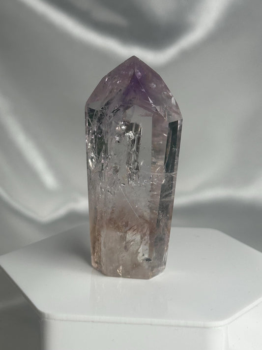 Powellite Tower UV Reactive | Natural Powellite Crystal Point | Fluorescent Mineral Specimen for Collectors Display Decor Accent