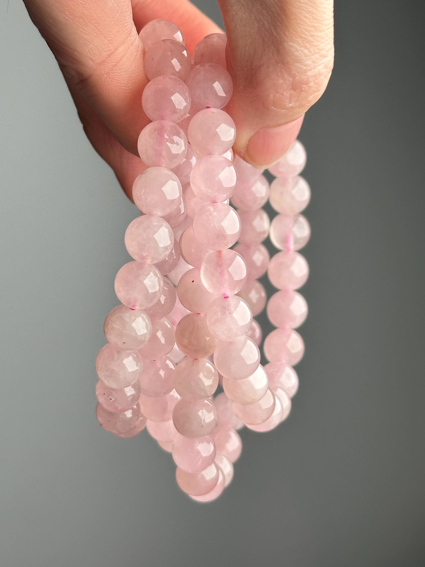 Rose Quartz Bracelet | Natural Pink Quartz Beaded Jewelry | Polished Gemstone Bracelet for Collectors Fashion Wear Romantic Gift Accent