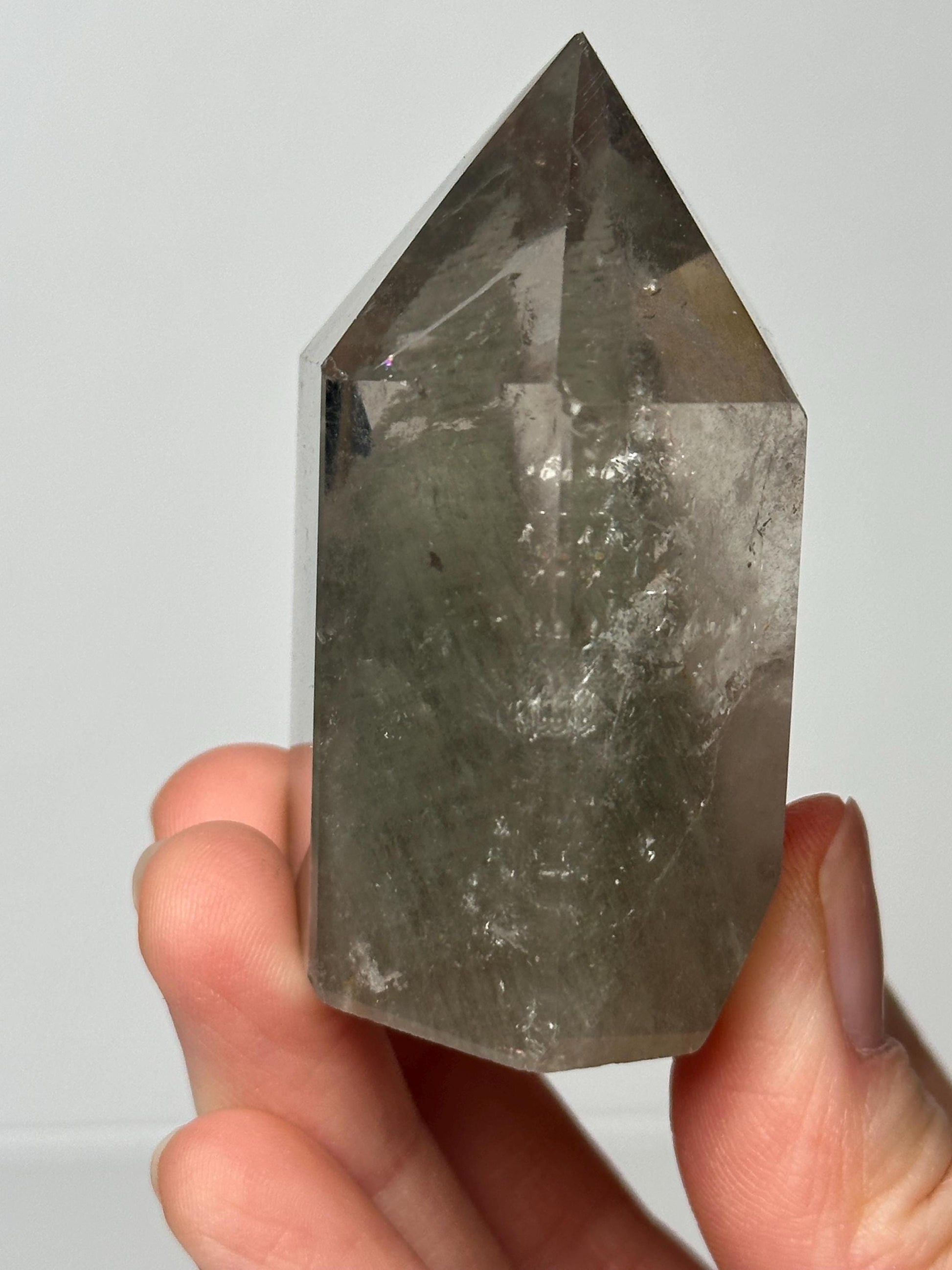 Garden Quartz Tower | Natural Inclusion Quartz Crystal Point | Polished Mineral Specimen for Collectors Display Decor Accent
