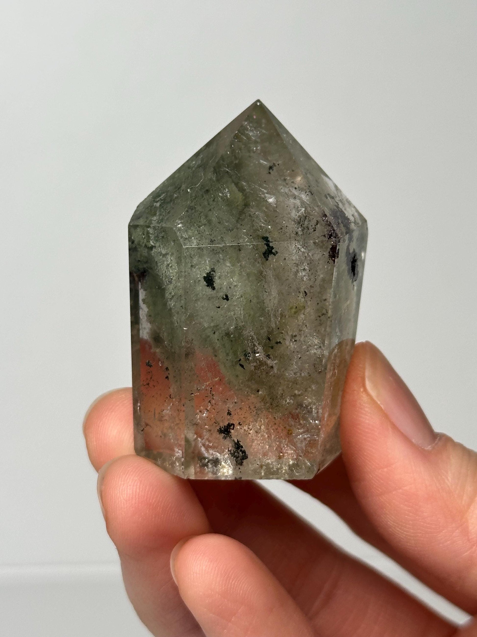 Garden Quartz Tower | Natural Inclusion Quartz Crystal Point | Polished Mineral Specimen for Collectors Display Decor Accent