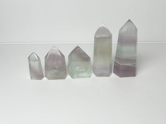 Yttrium Fluorite Tower - YOU PICK! | Natural Fluorite Crystal Point | Polished Mineral Specimen Collectors Display Decor Accent